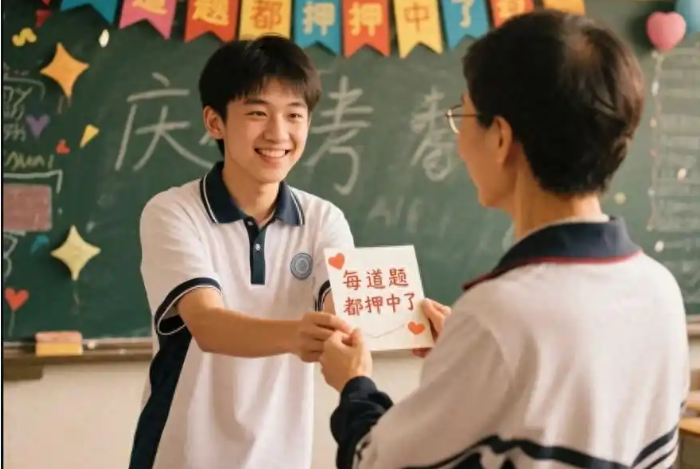 高考生感谢老师:每道题都押中了